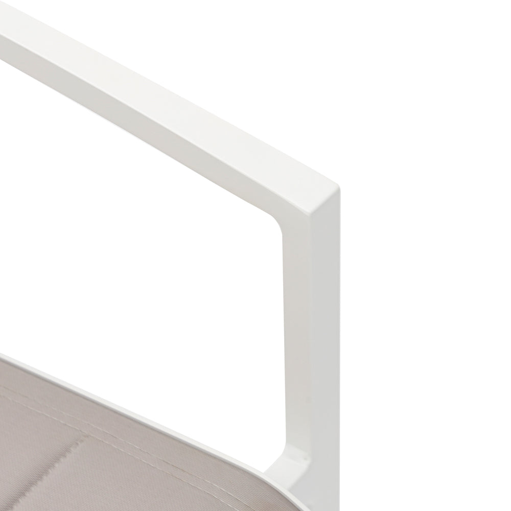 Silla de Comedor Exterior Orick | Aluminio Blanco y Textil Gris claro | Kubu #