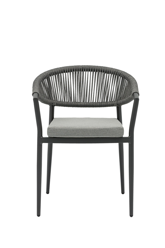 Silla de Comedor Exterior Ross | Aluminio Antracita de Diseño | Kubu #