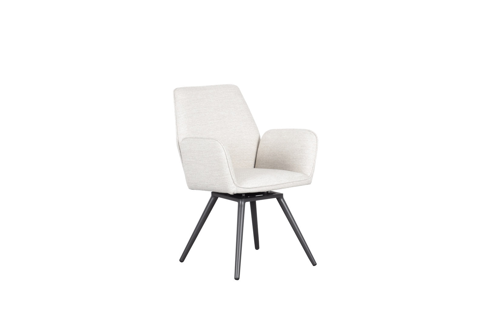 Silla de Comedor Giratoria Levin | Aluminio y Confort Beige | KUBU #