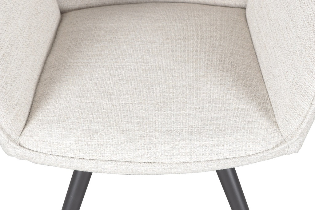 Silla de Comedor Giratoria Levin | Aluminio y Confort Beige | Kubu #