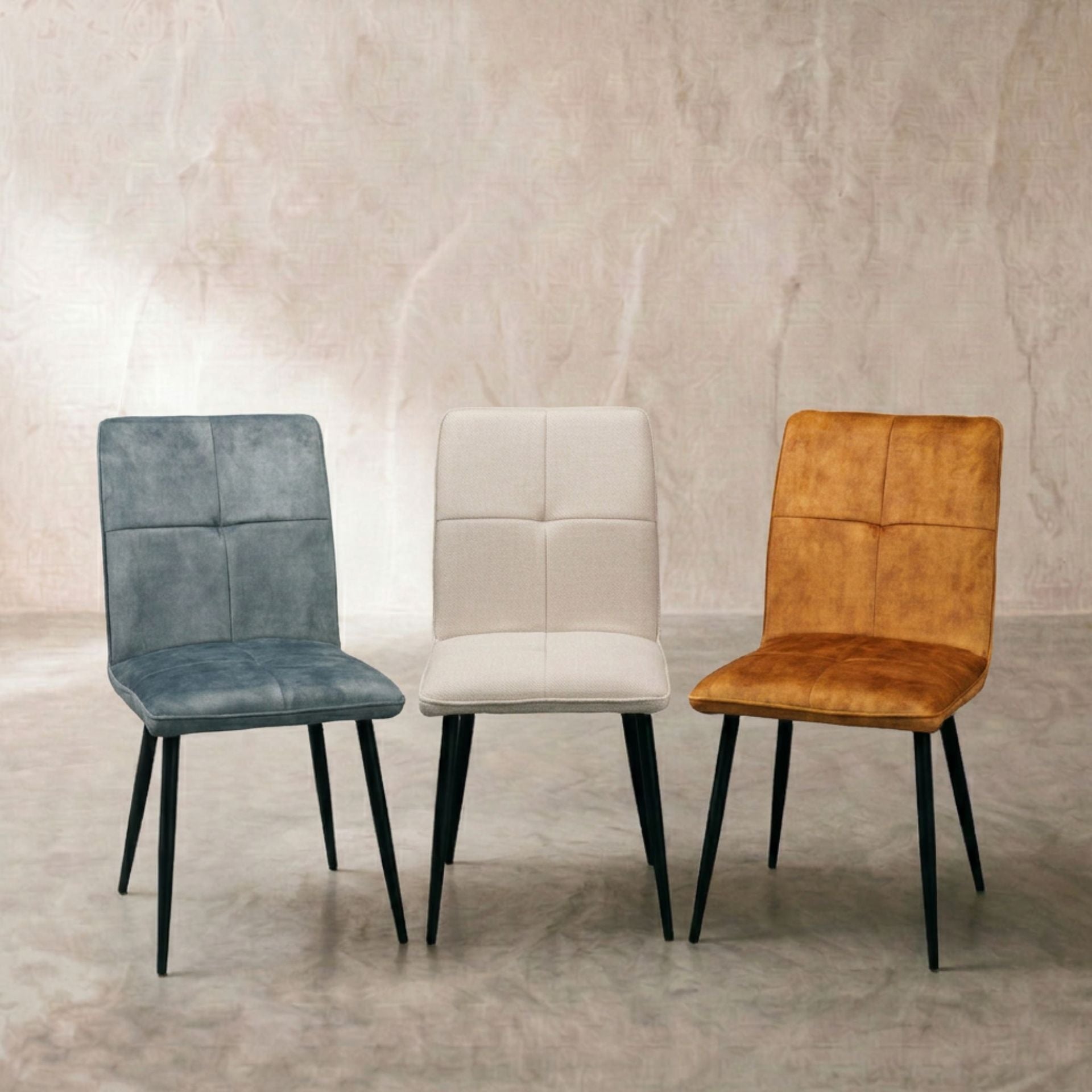 Silla de Comedor Nelson | Tejido Premium y Patas Negros | Kubu #