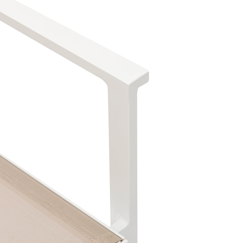 Silla de comedor Adin aluminio blanco y textilene taupe | Kubu #