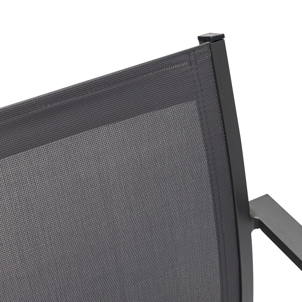 Silla de comedor Adin aluminio y textilene antracita | Kubu #