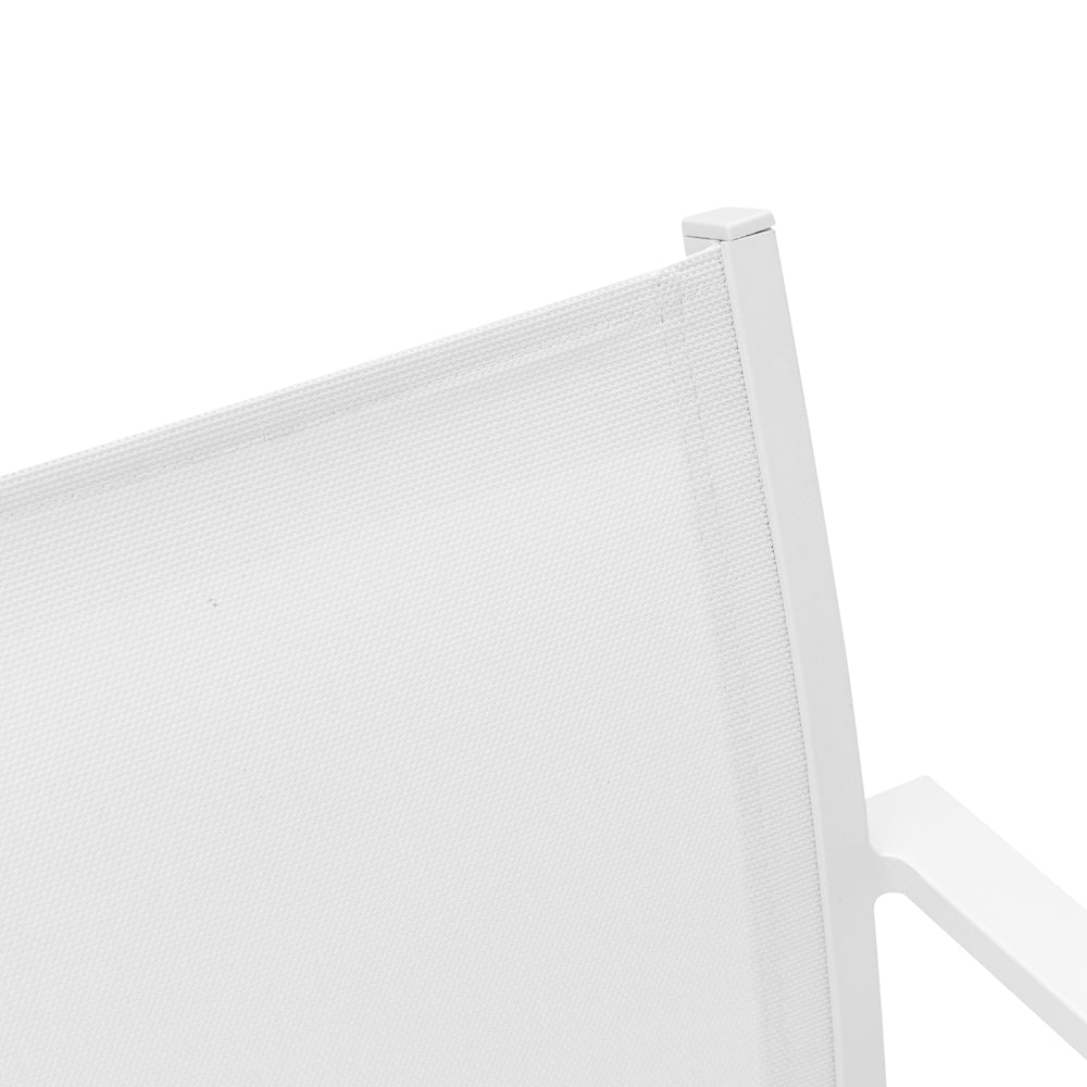 Silla de comedor Adin aluminio y textilene blanco | Kubu #