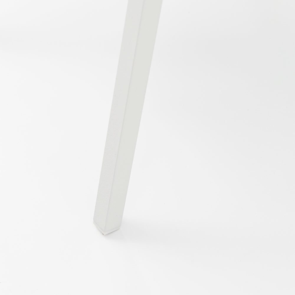Silla de comedor Broome aluminio blanco y teca | KUBU #