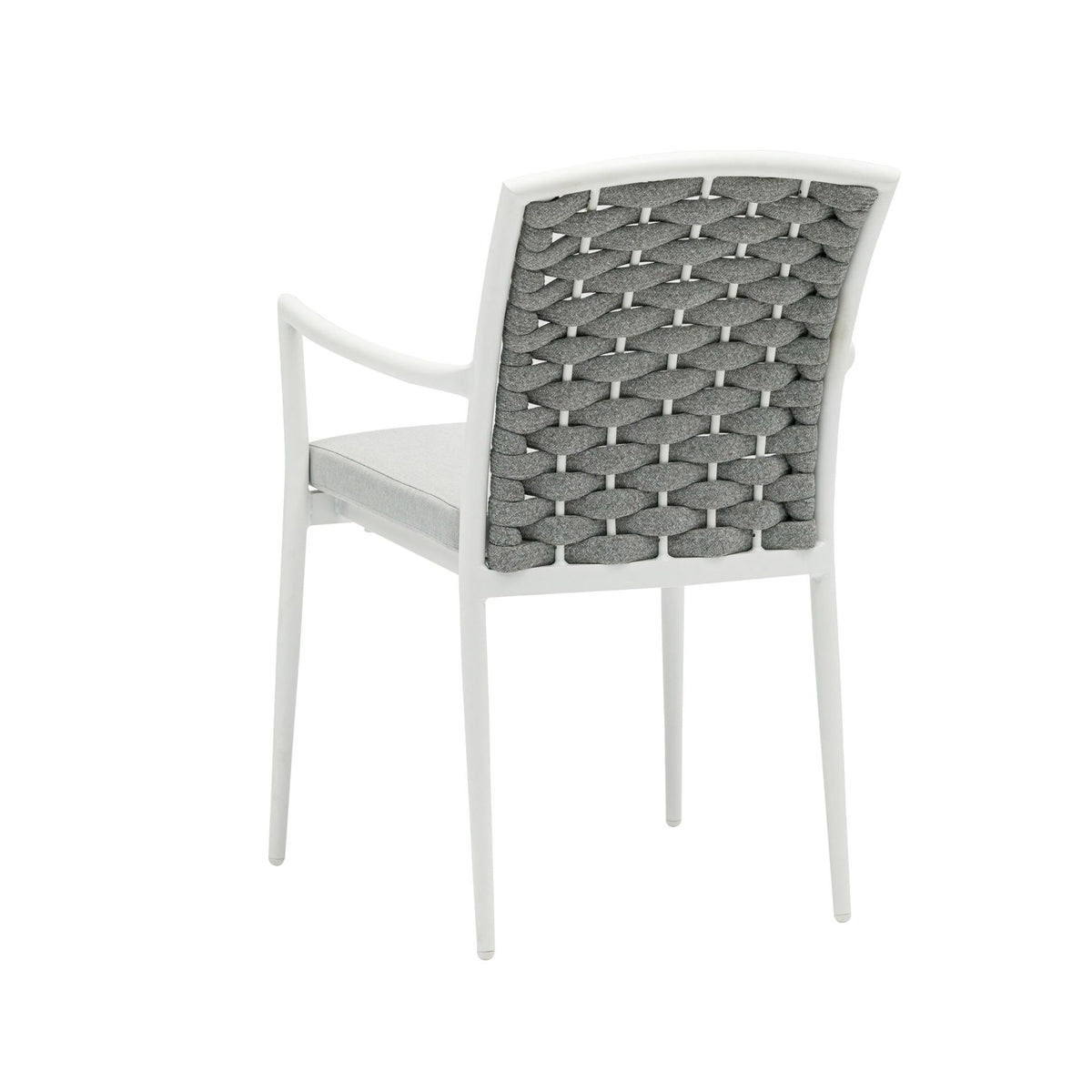 Silla de comedor Walga aluminio blanco cojín gris claro | KUBU #