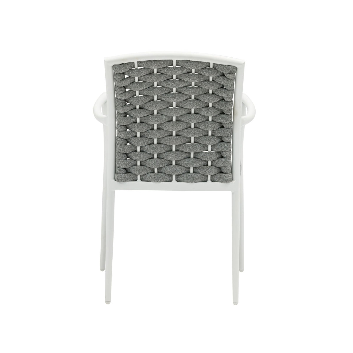 Silla de comedor Walga aluminio blanco cojín gris claro | KUBU #