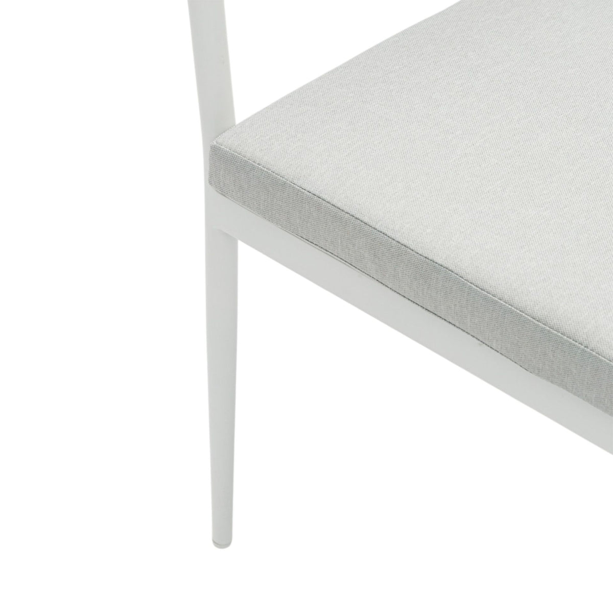 Silla de comedor Walga aluminio blanco cojín gris claro | KUBU #
