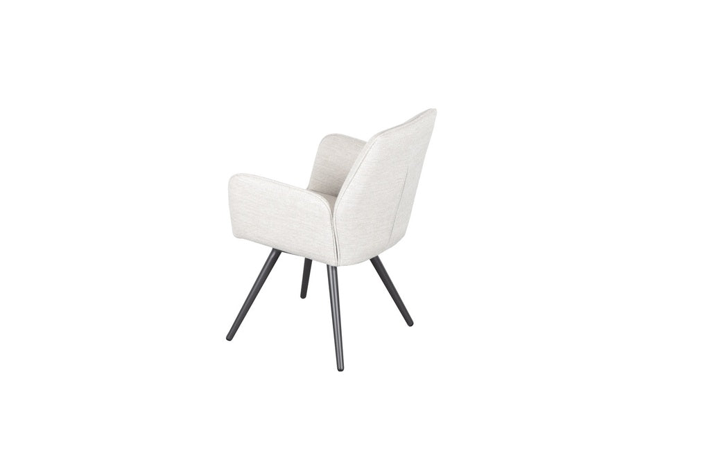Silla de comedor giratoria Levin aluminio antracita textil beige. | Kubu #