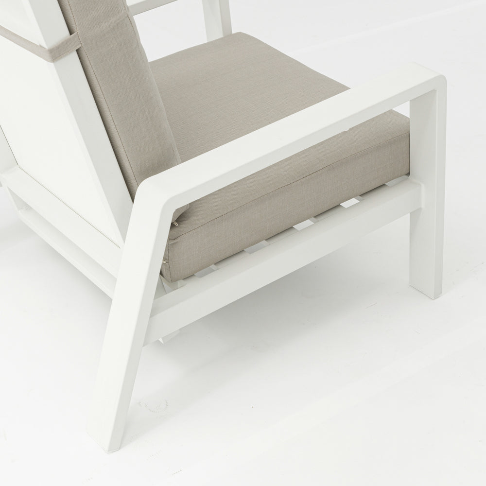Sofá 1 plaza Albury aluminio blanco | Kubu #