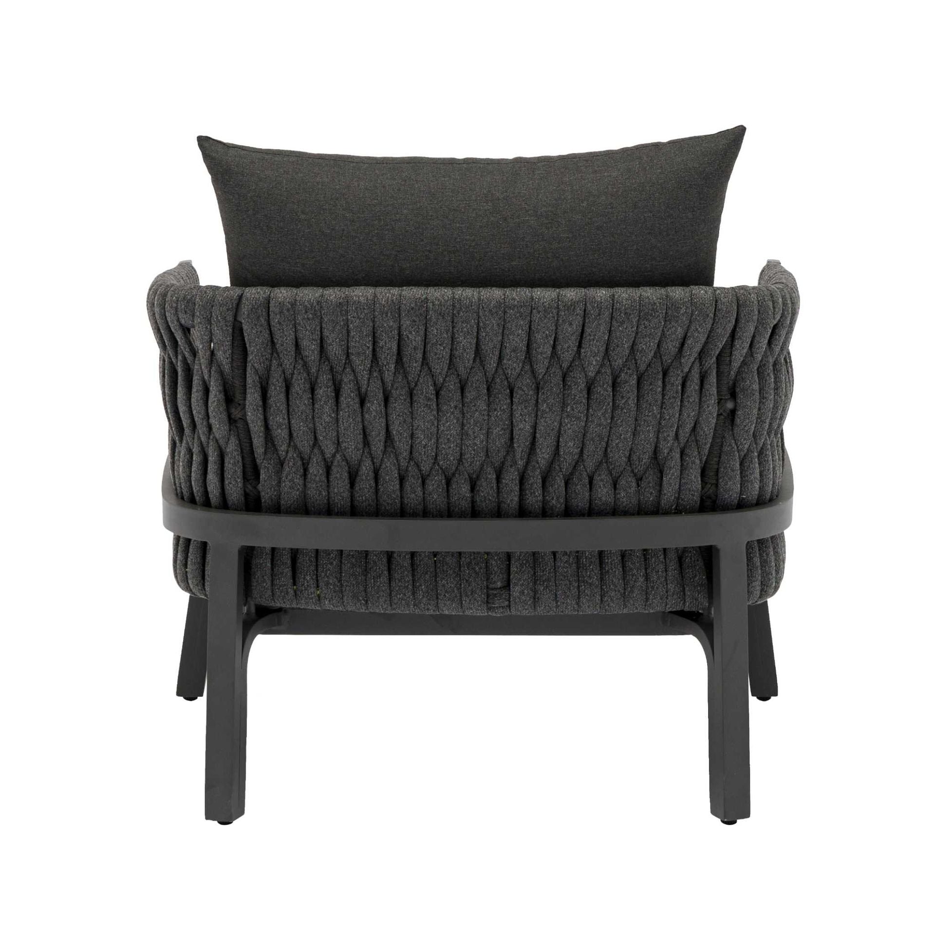 Sofá 1 plaza Anmore aluminio antracita textil antracita | Kubu #
