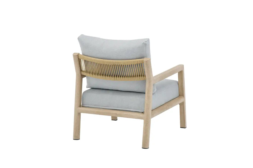 Sofá 1 plaza Harmony aluminio efecto madera y cuerda natural | Kubu #