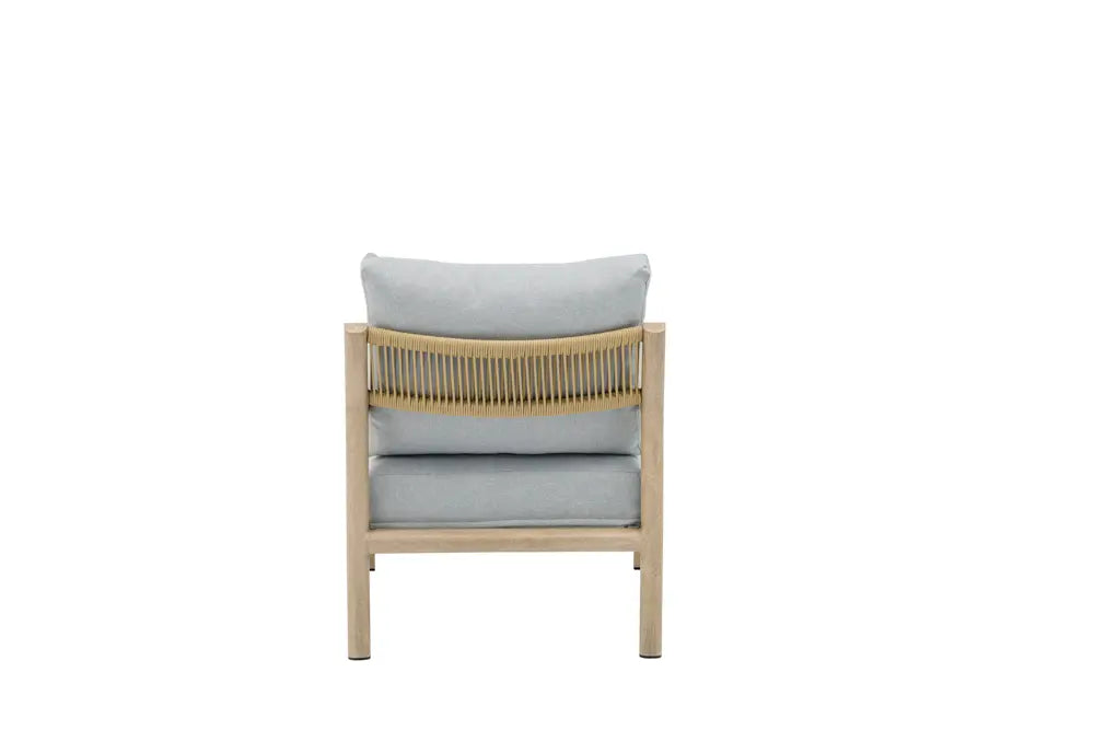 Sofá 1 plaza Harmony aluminio efecto madera y cuerda natural | Kubu #