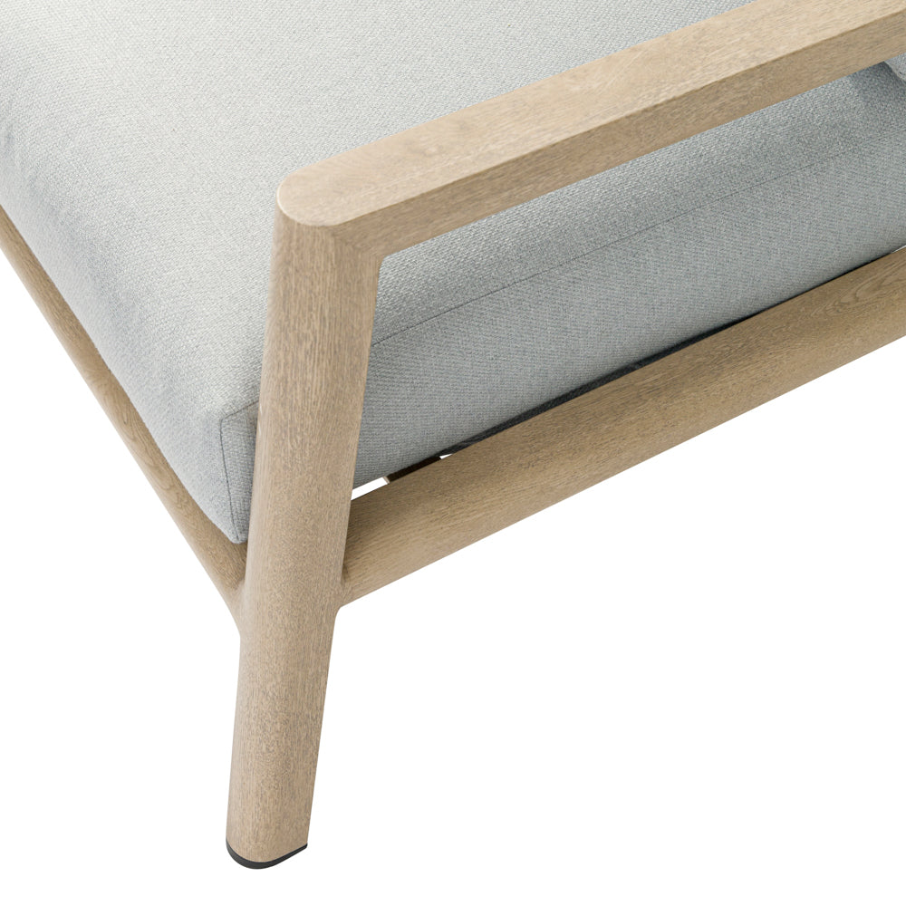 Sofá 1 plaza Harmony aluminio efecto madera y cuerda natural | Kubu #