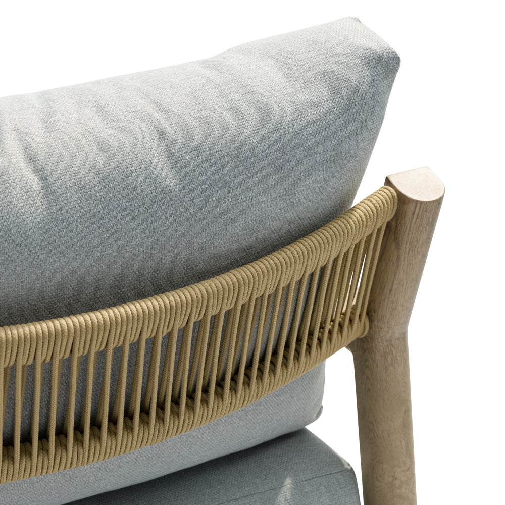 Sofá 1 plaza Harmony aluminio efecto madera y cuerda natural | Kubu #