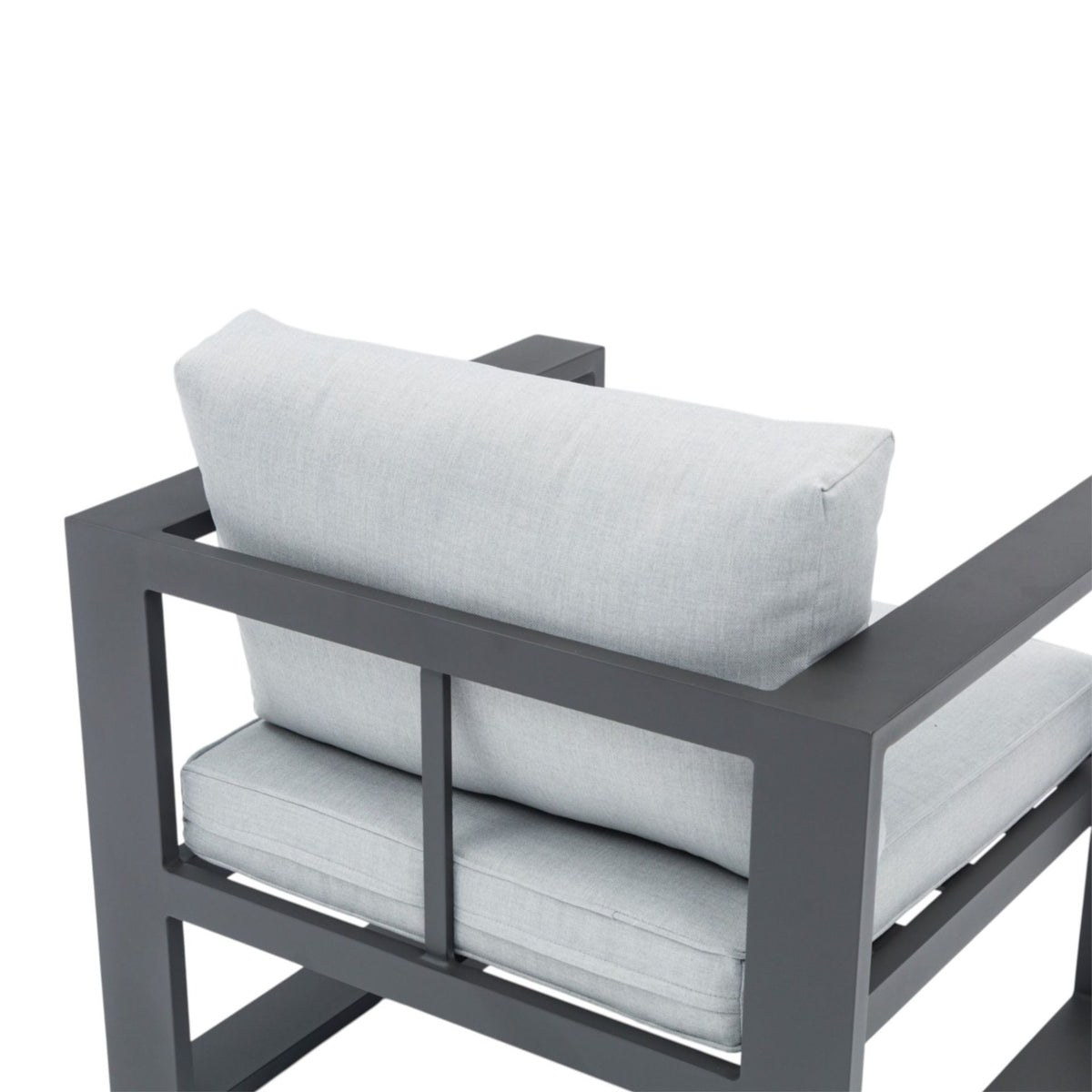 Sofá 1 plaza Niland aluminio antracita y cojinería gris medio | KUBU #