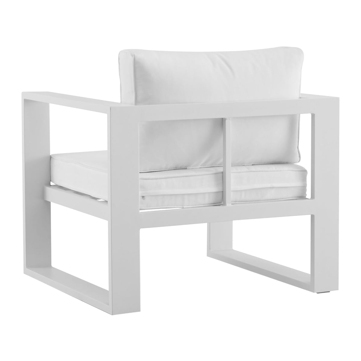 Sofá 1 plaza Niland aluminio y cojinería blanca | KUBU #