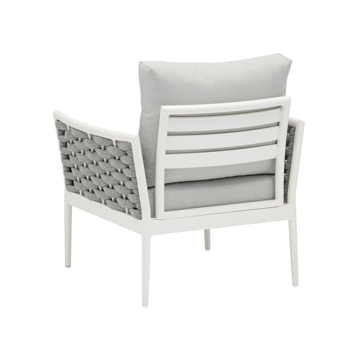 Sofá 1 plaza Walga aluminio blanco cojín gris claro | KUBU #