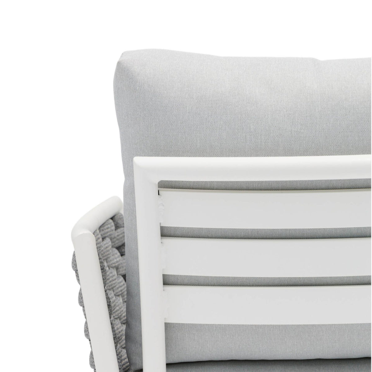 Sofá 1 plaza Walga aluminio blanco cojín gris claro | KUBU #