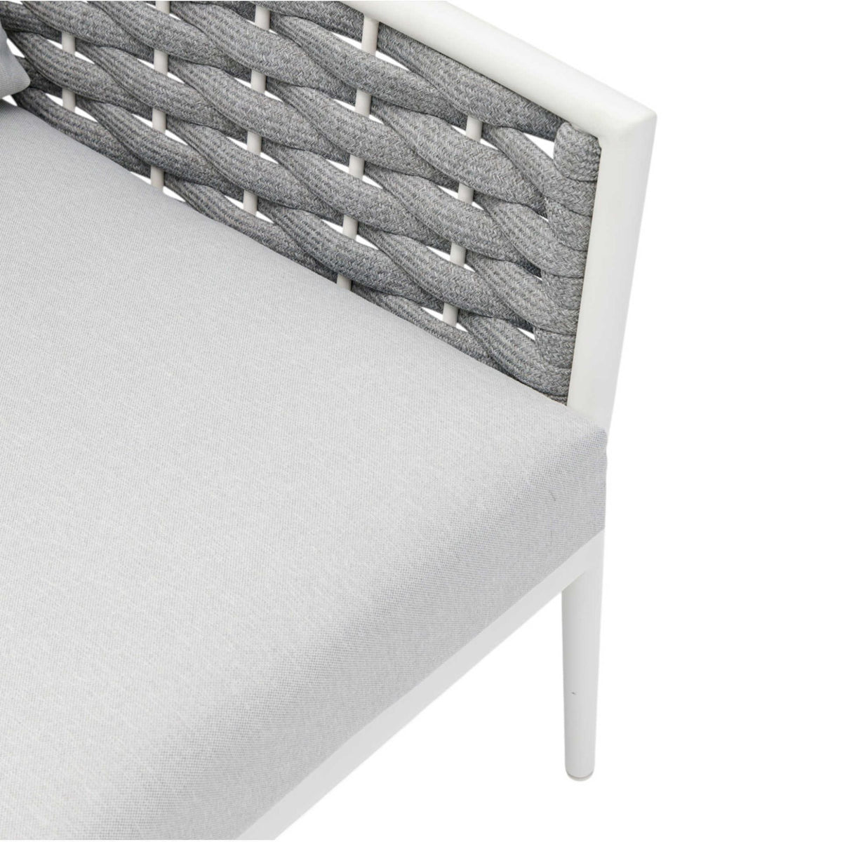 Sofá 1 plaza Walga aluminio blanco cojín gris claro | KUBU #