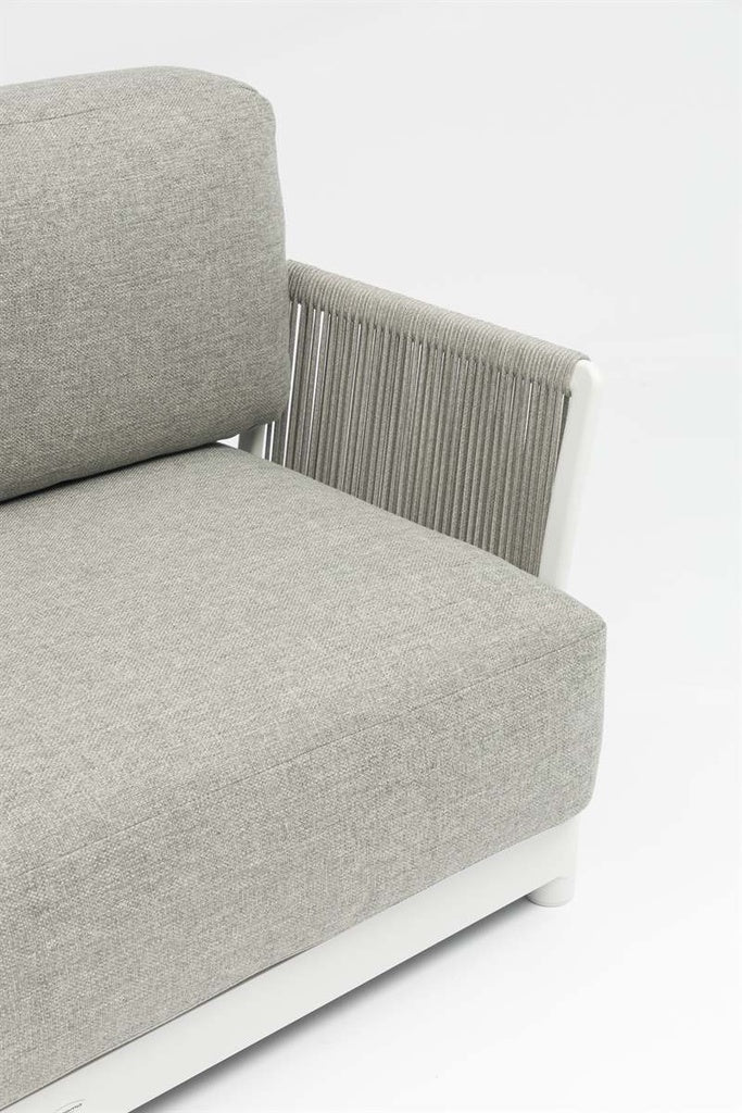 Sofá 2 plazas Silai aluminio blanco textil gris medio | Kubu #