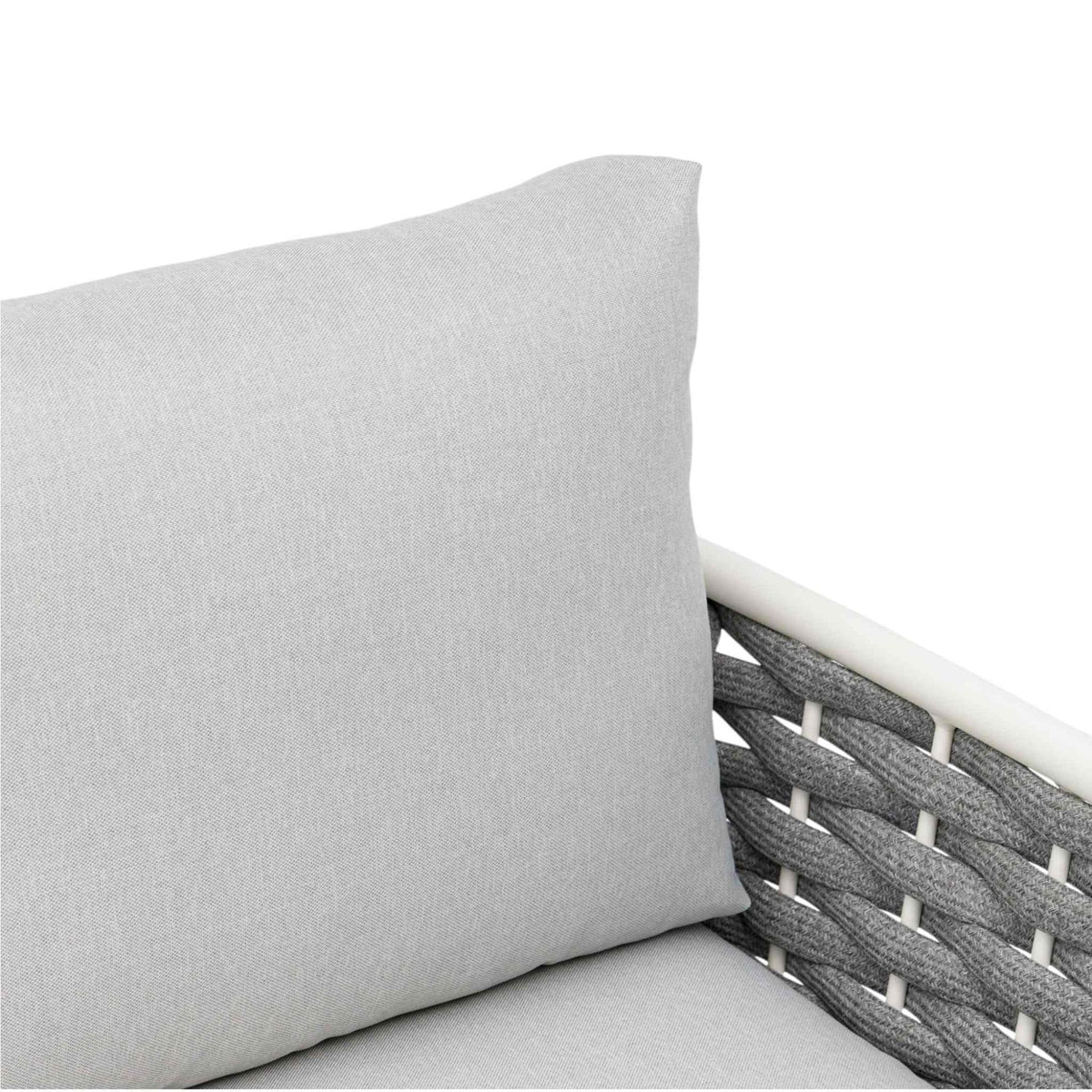 Sofá 2 plazas Walga aluminio blanco cojín gris claro | KUBU #