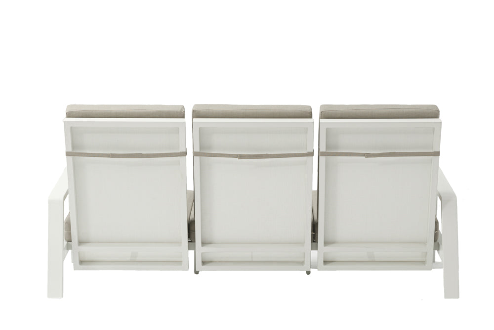 Sofá 3 plazas Albury aluminio blanco | Kubu #