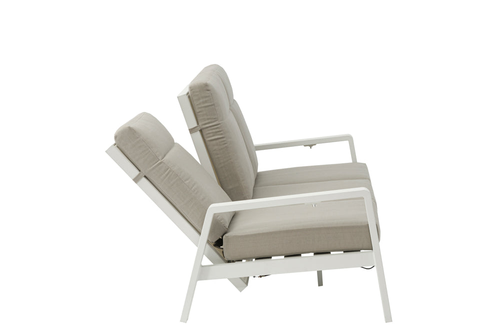 Sofá 3 plazas Albury aluminio blanco | Kubu #
