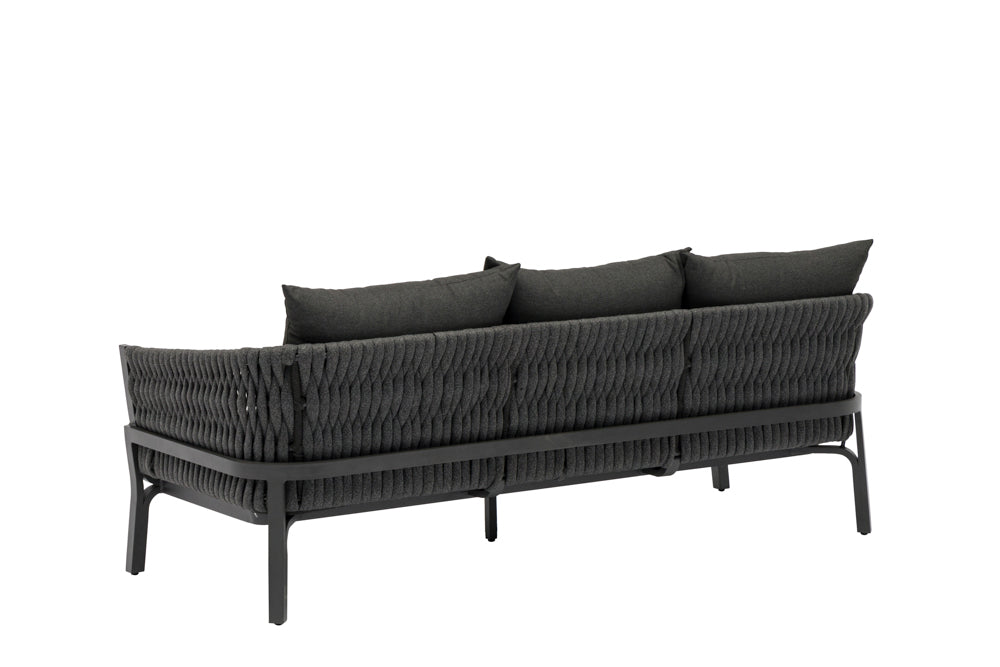 Sofá 3 plazas Anmore aluminio antracita textil antracita. | Kubu #