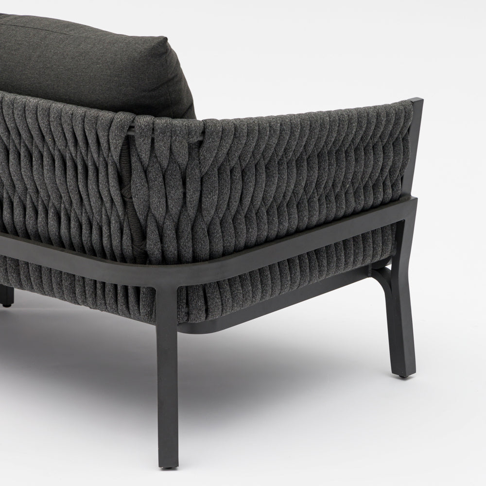 Sofá 3 plazas Anmore aluminio antracita textil antracita. | Kubu #