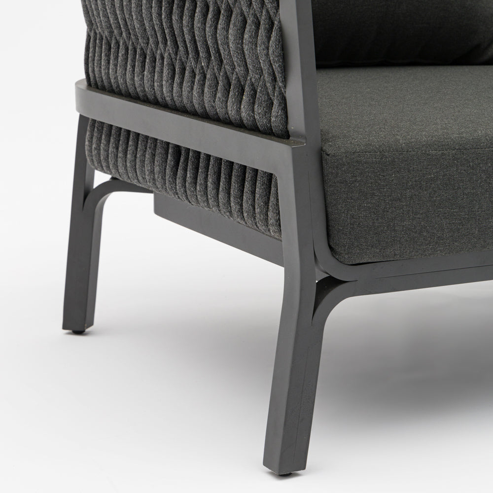 Sofá 3 plazas Anmore aluminio antracita textil antracita. | Kubu #