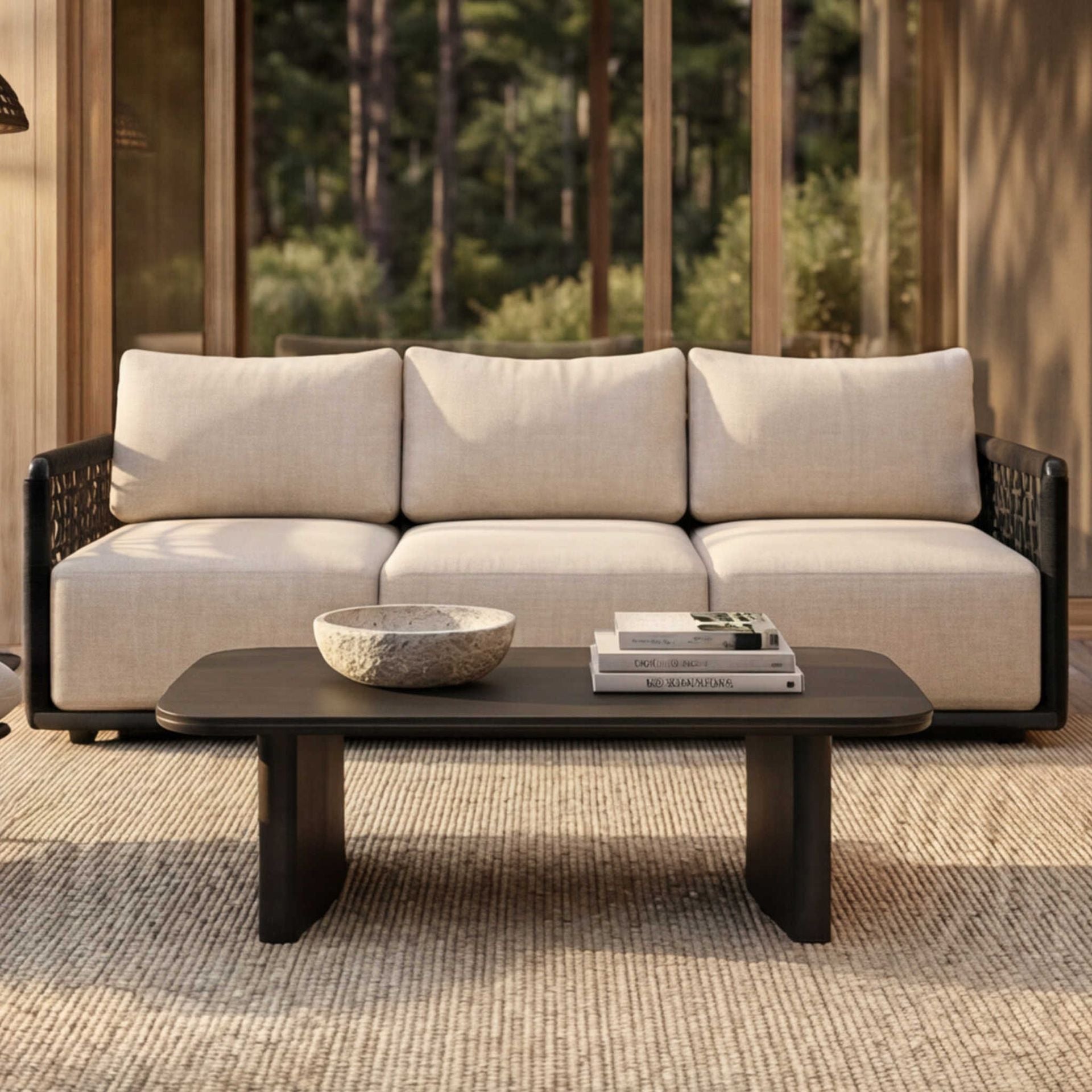 Sofá 3 plazas Santa Ana antracita / beige | Kubu #