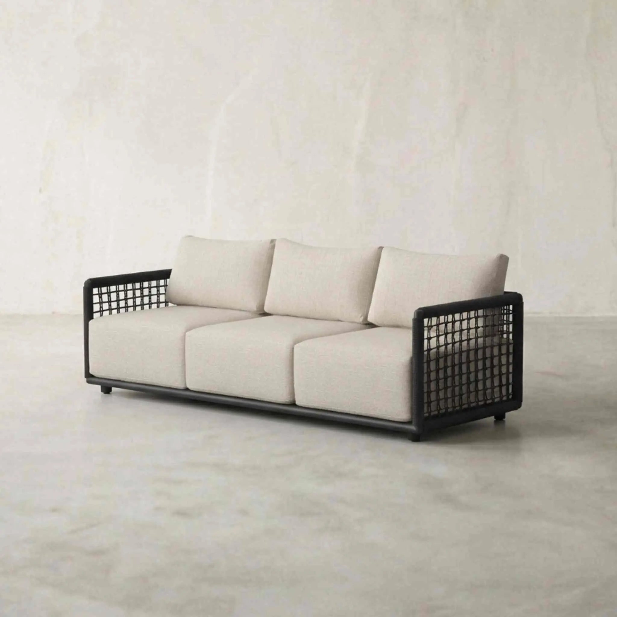Sofá 3 plazas Santa Ana antracita / beige | Kubu #