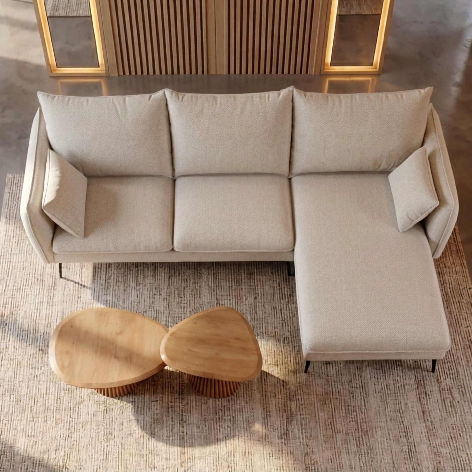 Sofá Albury Chaise Longue Derecha Blanco Marfil | KUBU | KUBU #