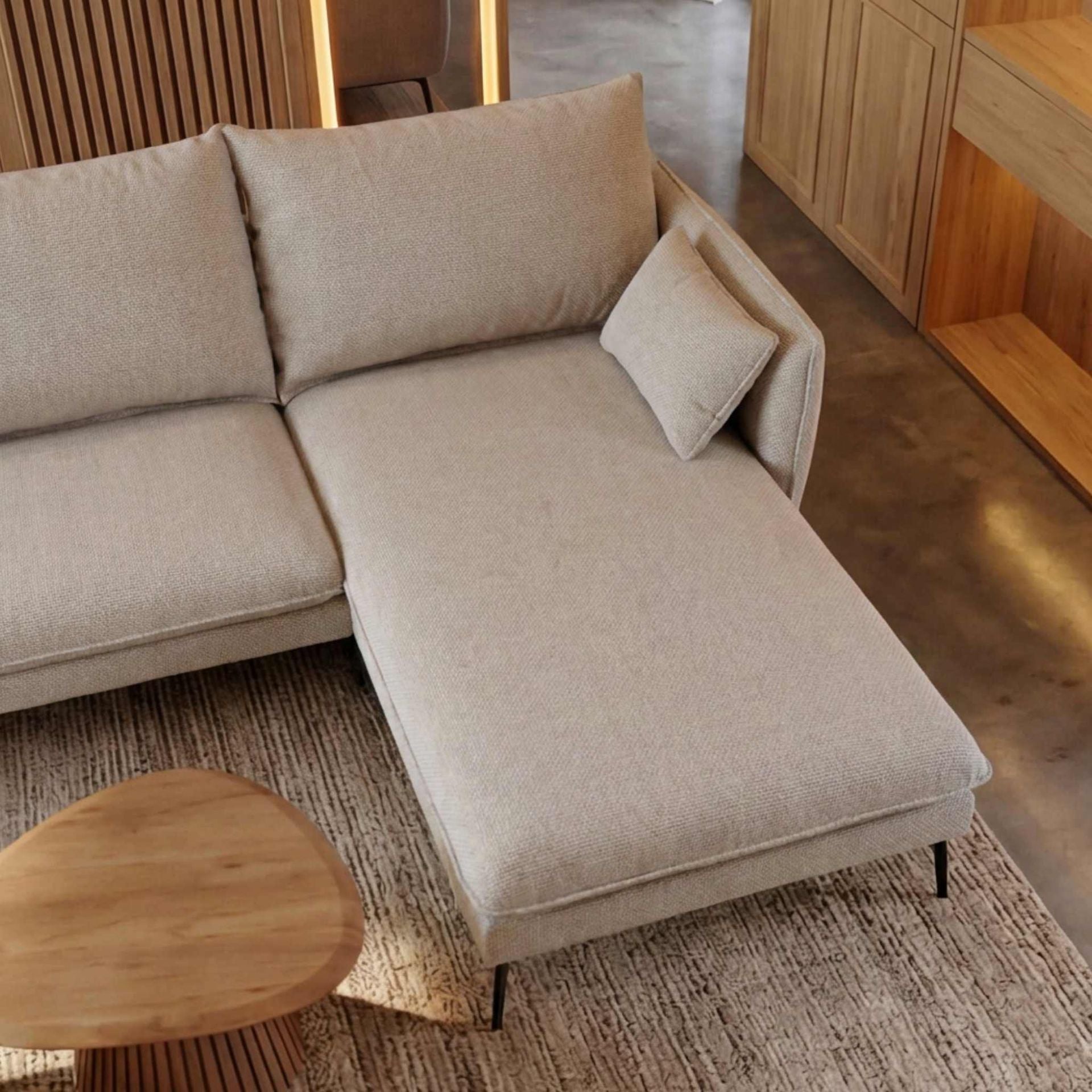 Sofá Albury Chaise Longue Derecha Blanco Marfil | KUBU | KUBU #