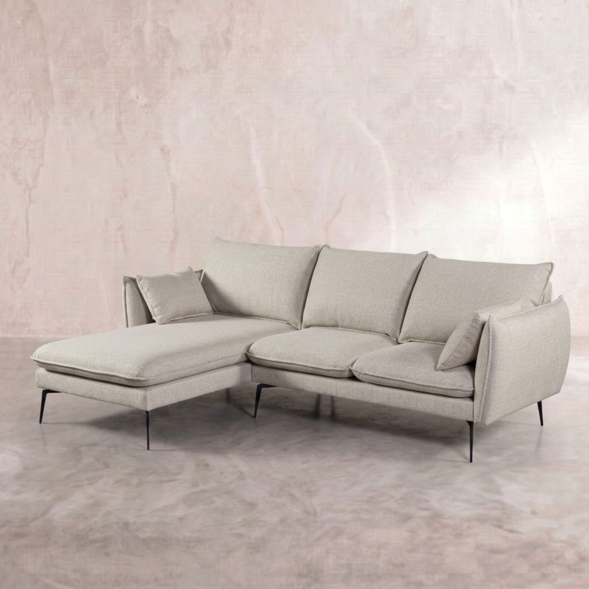 Sofá Albury Chaise Longue Derecha Blanco Marfil | KUBU | KUBU #