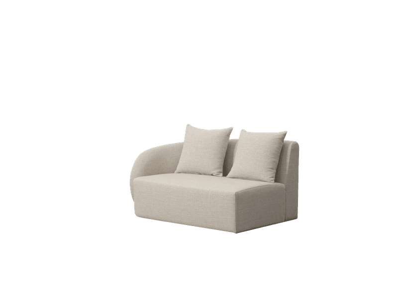Sofá Corinto 2 Plazas Izquierdo Aluminio y Olefina Beige | Kubu #