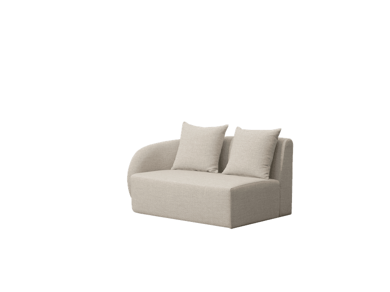 Sofá Corinto 2 Plazas Izquierdo Aluminio y Olefina Beige | KUBU #