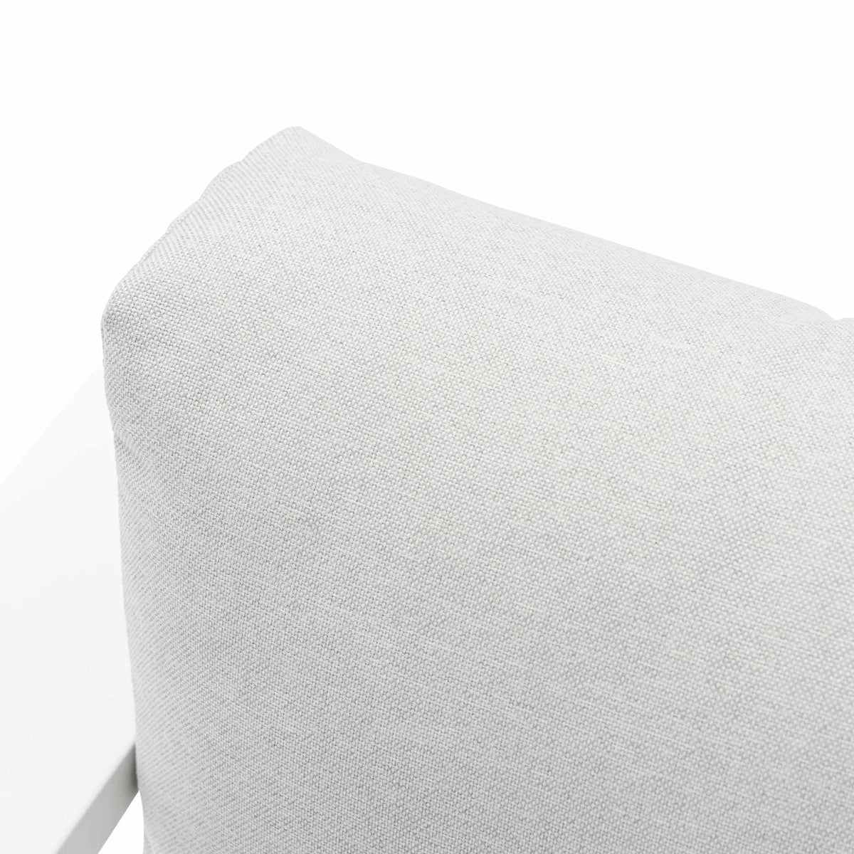 Sofá Individual Niland Aluminio Blanco y Cojines Gris Claro | KUBU #