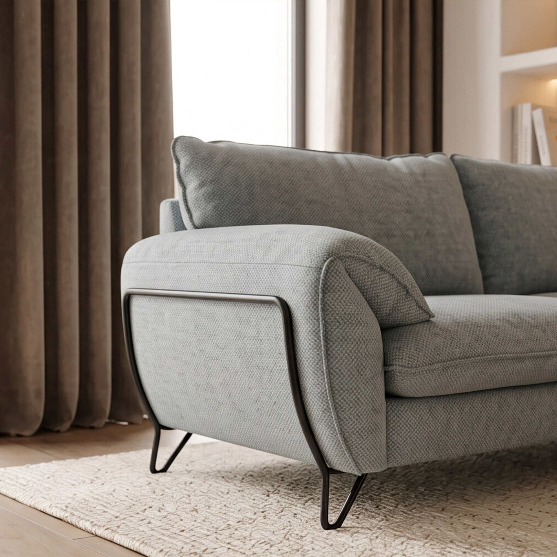 Sofá Lucaston 3 Plazas Aqua | Diseño Mid-Century y Confort | KUBU #