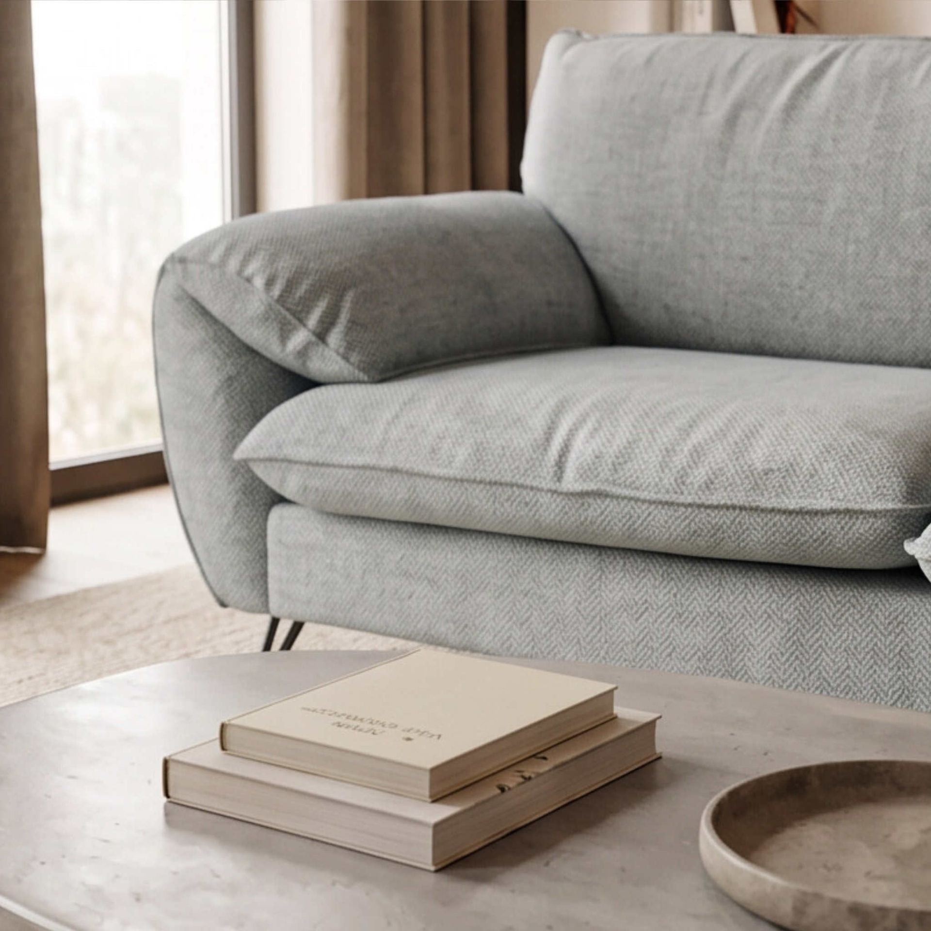 Sofá Lucaston 3 Plazas Aqua | Diseño Mid-Century y Confort | KUBU #
