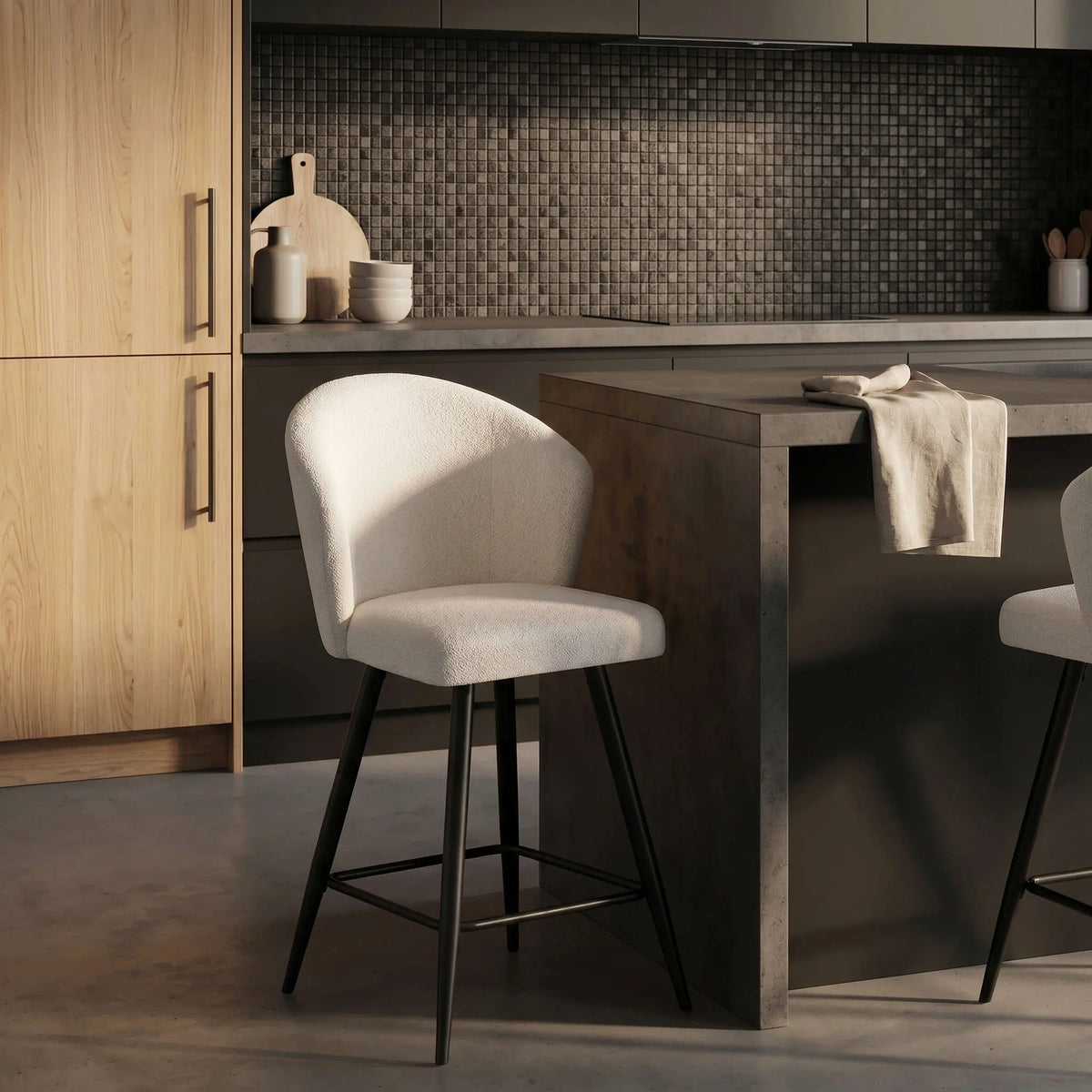 Taburete Alto Langford White Alpine | Confort y estilo | KUBU #