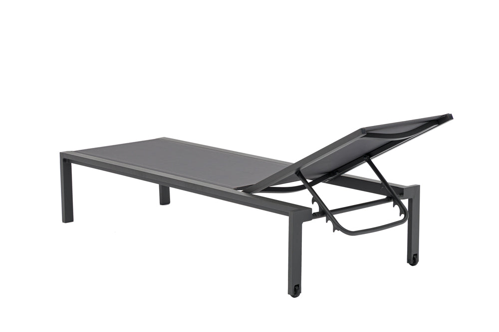 Tumbona Bangor aluminio antracita y textilene antracita | Kubu #