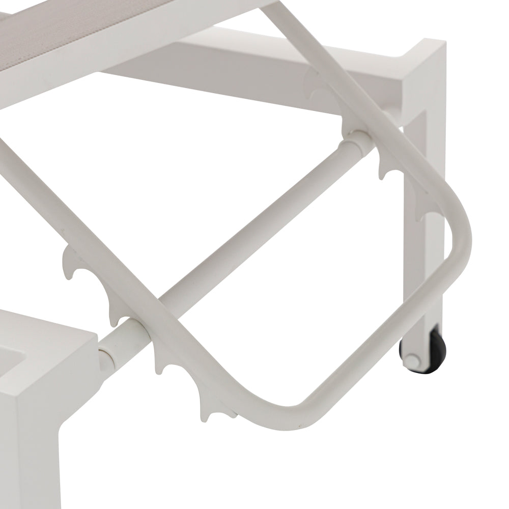 Tumbona Bangor aluminio blanco y textilene gris claro | Kubu #