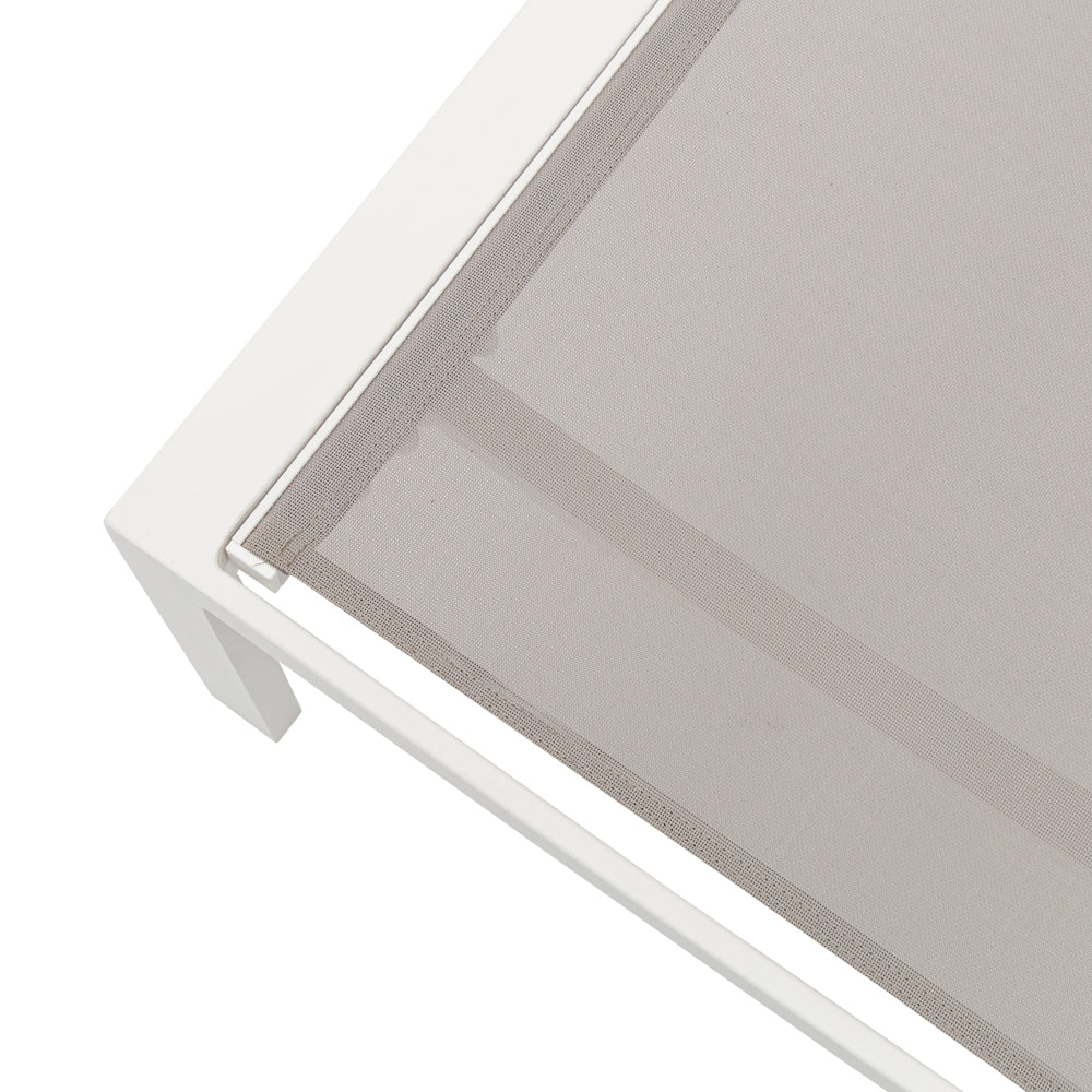 Tumbona Bangor aluminio blanco y textilene gris claro | Kubu #