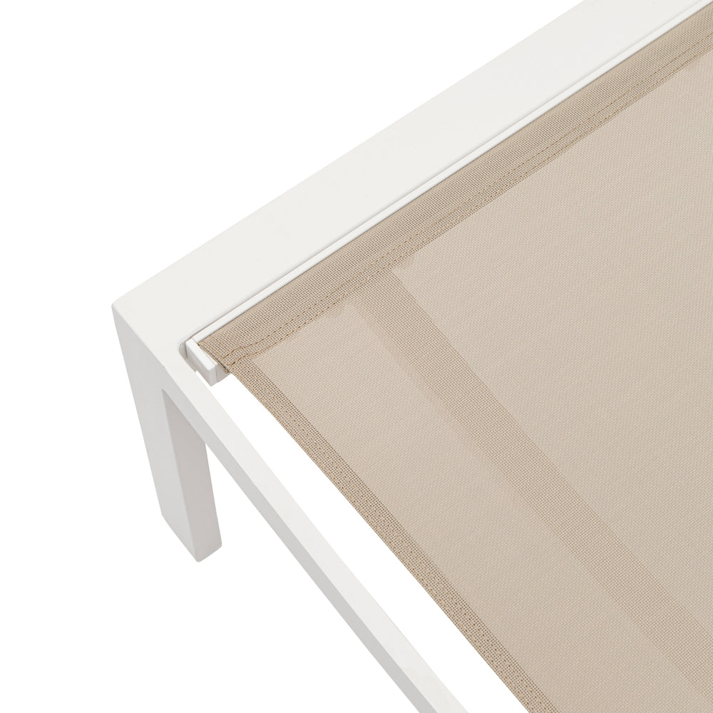 Tumbona Bangor aluminio blanco y textilene taupe | Kubu #
