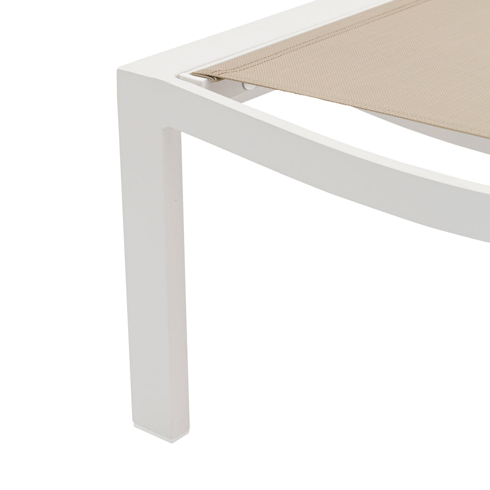 Tumbona Bangor aluminio blanco y textilene taupe | Kubu #
