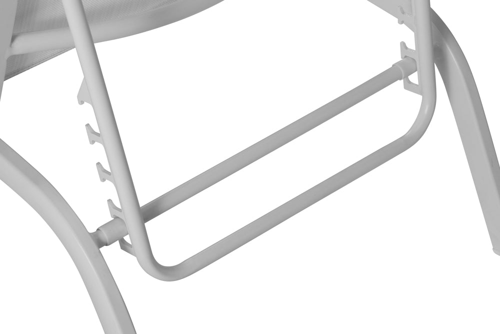 Tumbona Galt aluminio blanco y textilene blanco | Kubu #