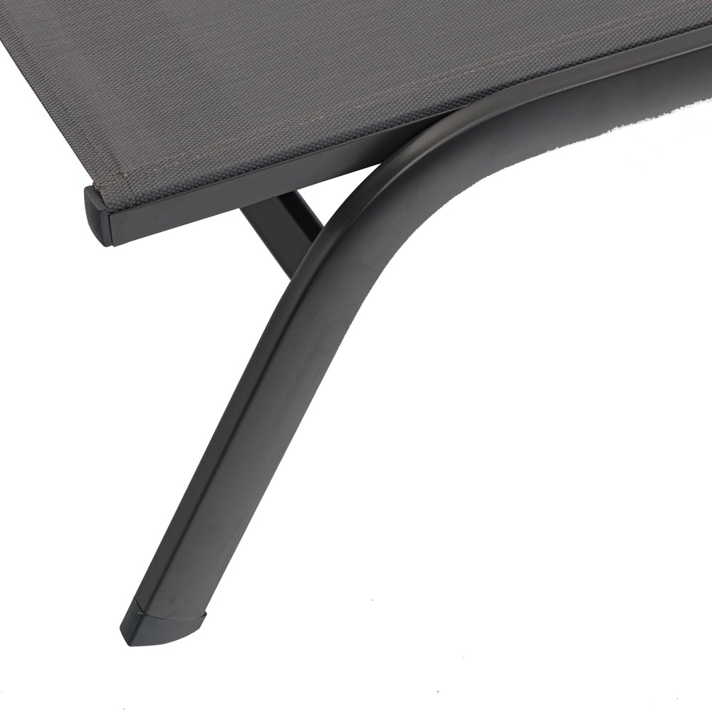 Tumbona Galt aluminio y textilene antracita | Kubu #