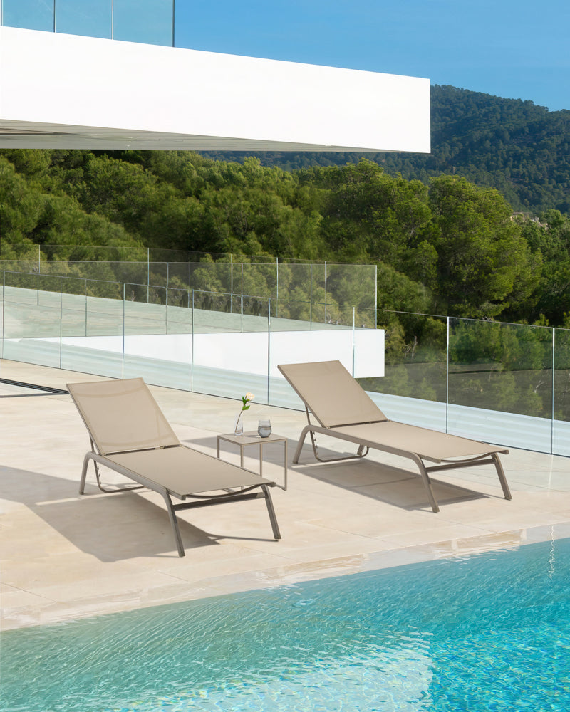 Tumbona Galt aluminio y textilene taupe | Kubu #